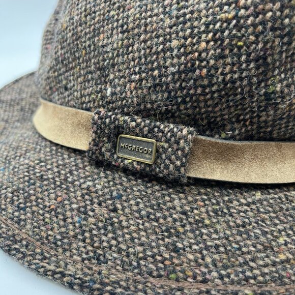 Vintage 60s MCM McGregor Wool Tweed Fedora Hat Small 6 3/4–6 7/8 Union Made USA - Picture 5 of 10